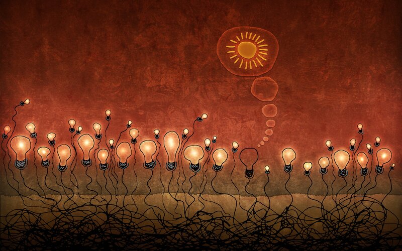 Glowing Light Bulbs
