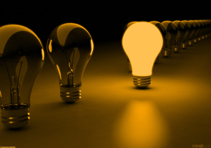 Glowing Light Bulbs — Yellow, Dramatic