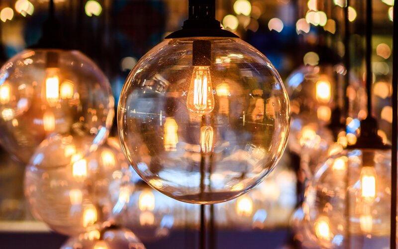 Glowing Light Bulbs — Yellow