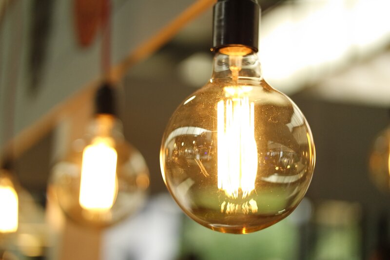 Glowing Light Bulbs — Yellow, Warm