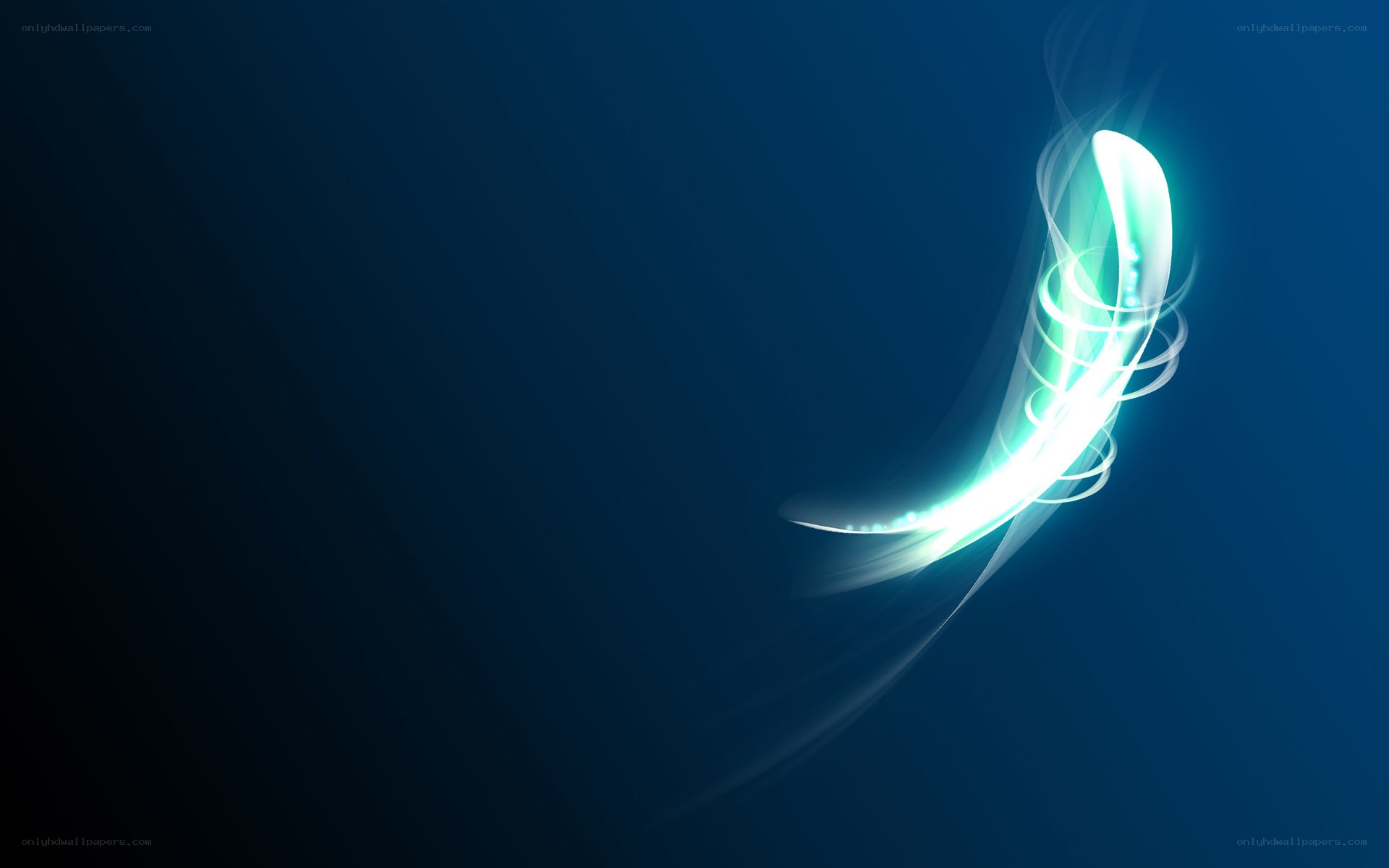 glowing light trail on blue