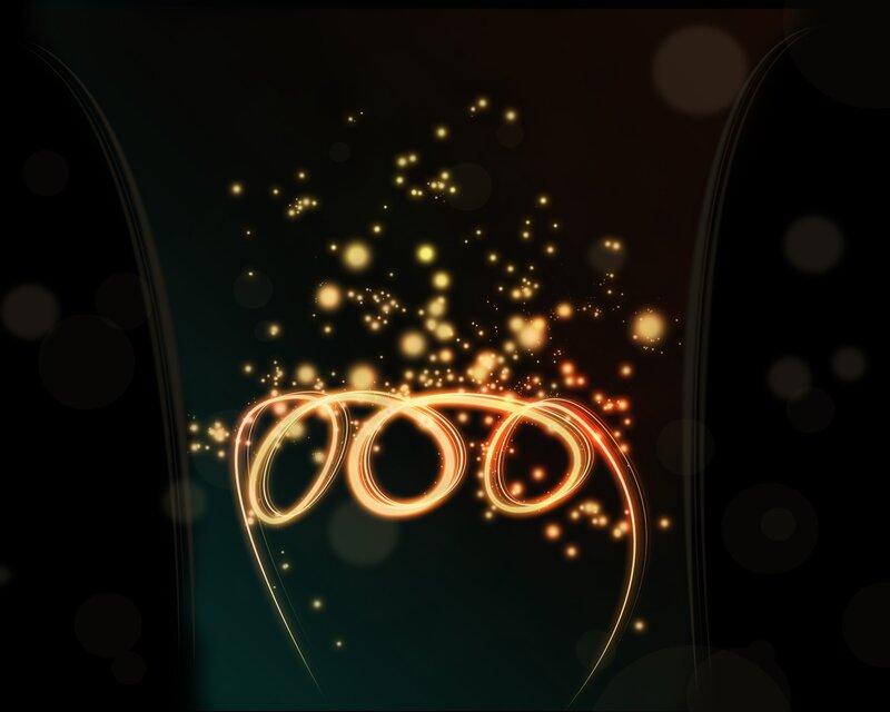 glowing light trails and particles