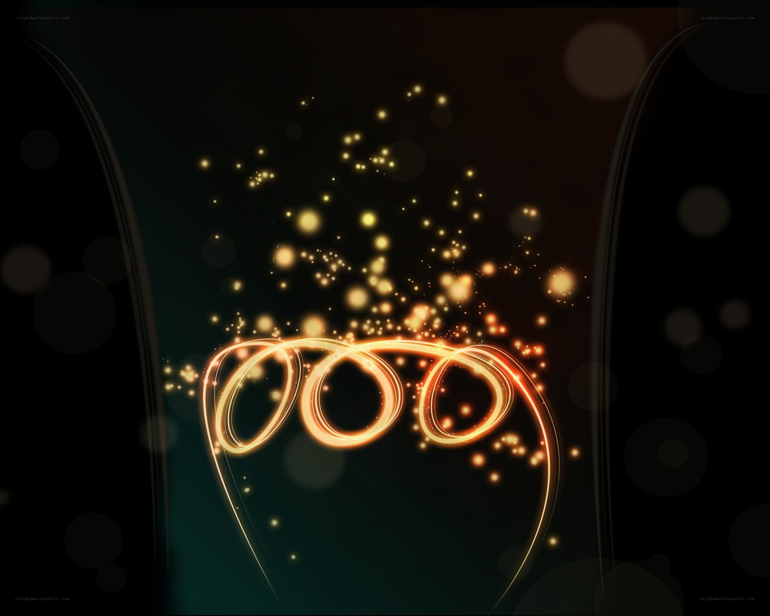 glowing light trails and particles
