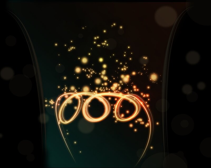 glowing light trails and particles