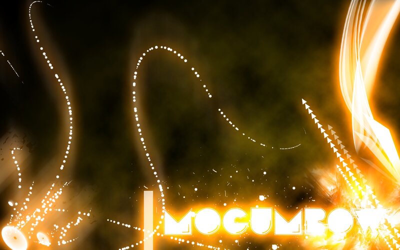 glowing light trails and text