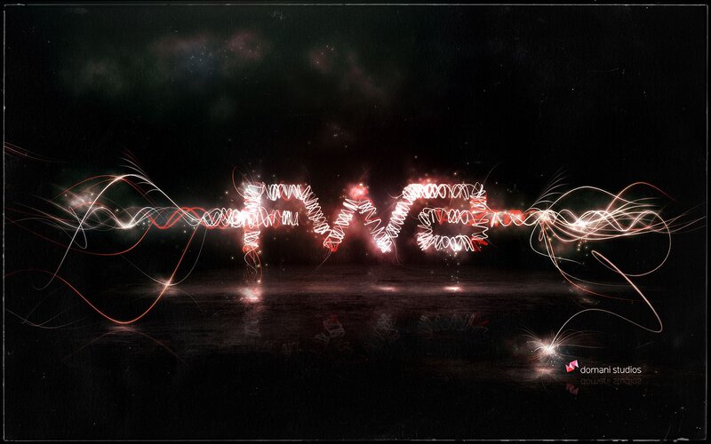 Glowing Light Trails — Black, Dramatic, Night