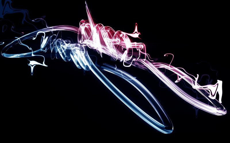 Glowing Light Trails — Blue, Dynamic, Abstract, Smoke