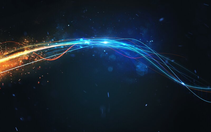 Glowing Light Trails — Blue, Dynamic