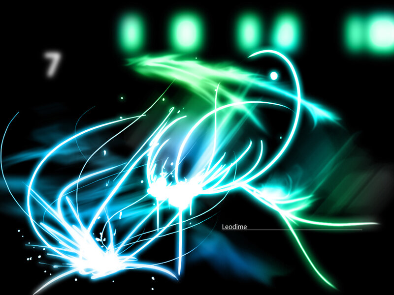 Glowing Light Trails — Blue, Energetic, Night, Digital Art