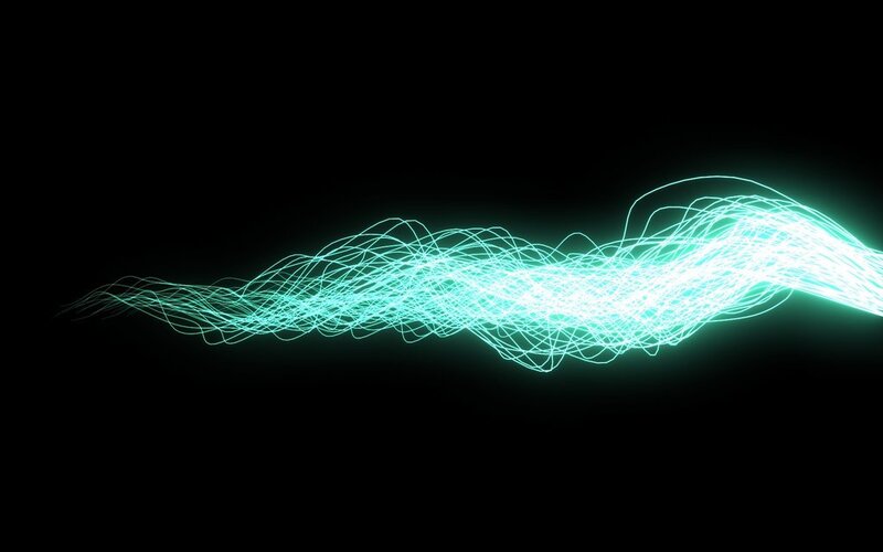 Glowing Light Wave — Cyan