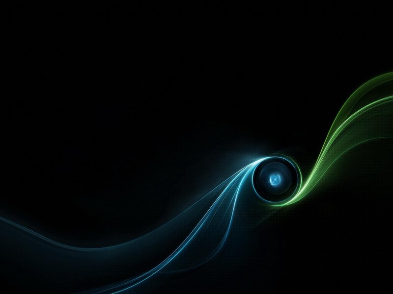 Glowing Light Waves — Blue, Dynamic, Abstract, Circle