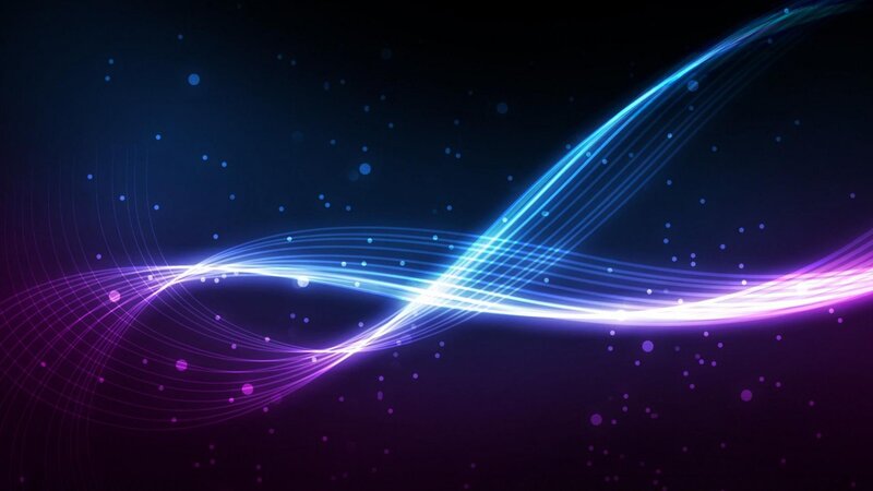 Glowing Light Waves — Blue, Dynamic, Abstract, Stars