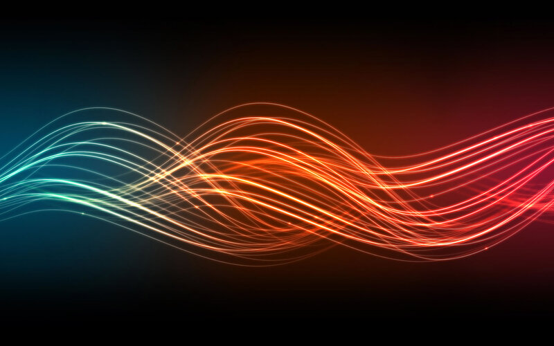 Glowing Light Waves — Blue, Dynamic, Abstract