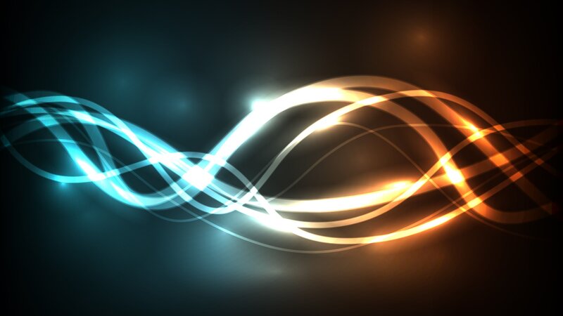 Glowing Light Waves — Blue, Dynamic, Abstract, Wave