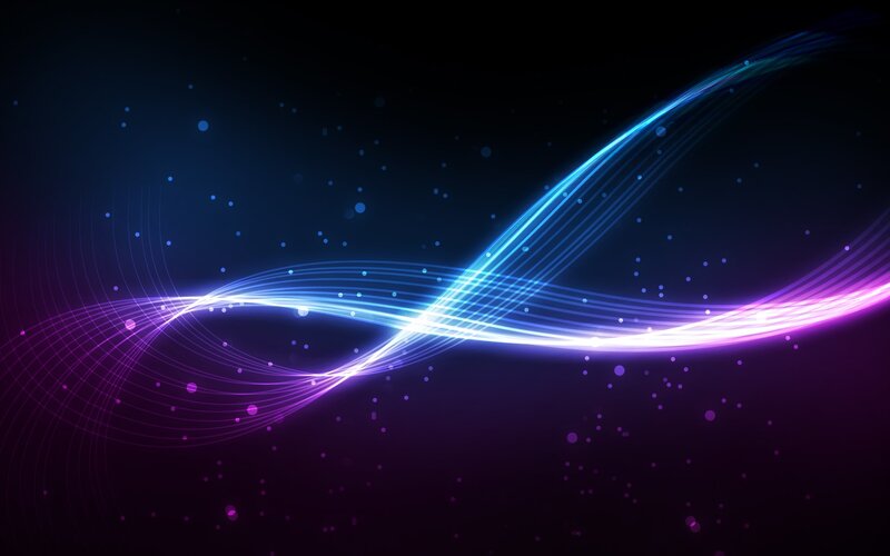 Glowing Light Waves — Blue, Dynamic, Digital Art, Light Streaks