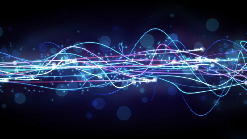 Glowing Light Waves — Blue, Energetic
