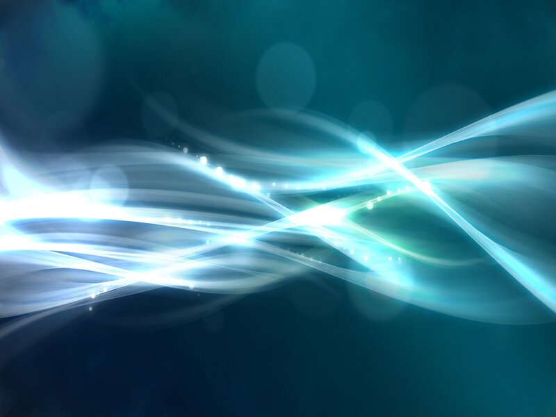 Glowing Light Waves — Blue, Serene, Abstract