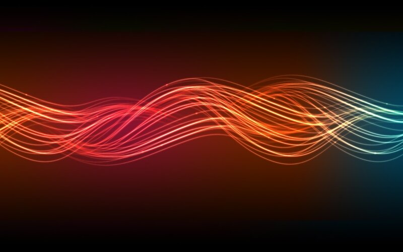 Glowing Light Waves — Orange