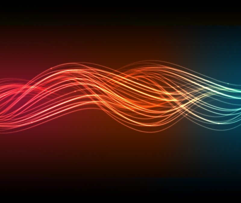 Glowing Light Waves — Red