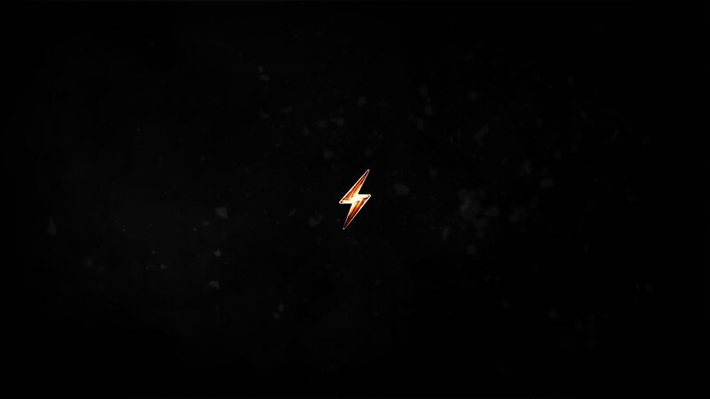 Glowing Lightning Bolt — Black