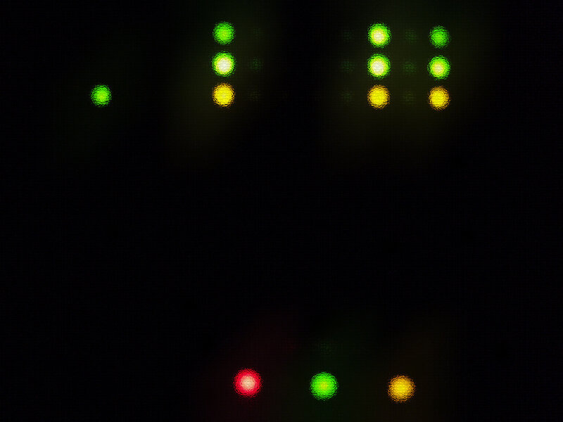 glowing lights on dark background