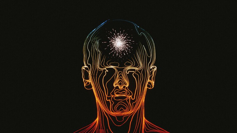 Glowing Line Art Head