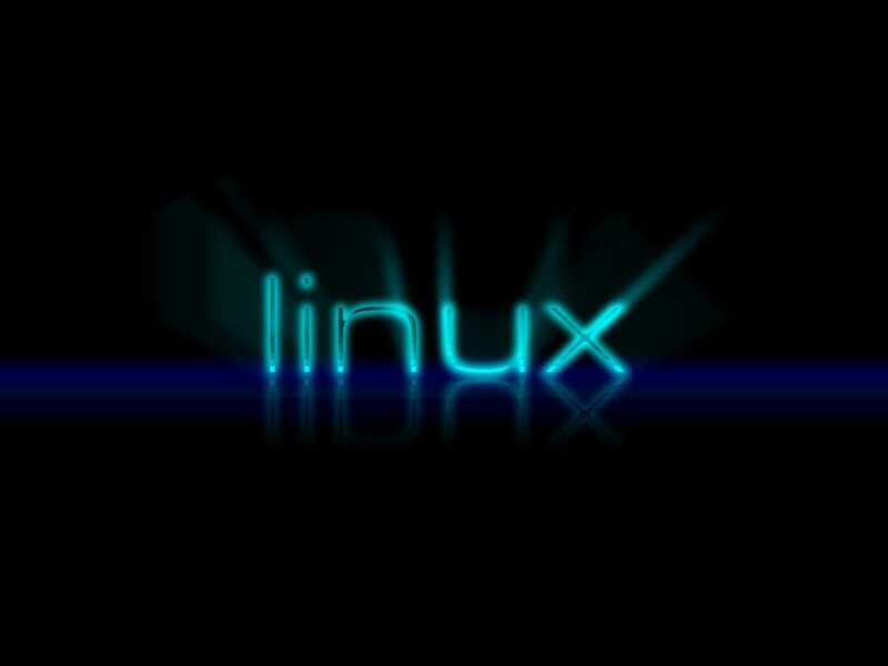 glowing linux text