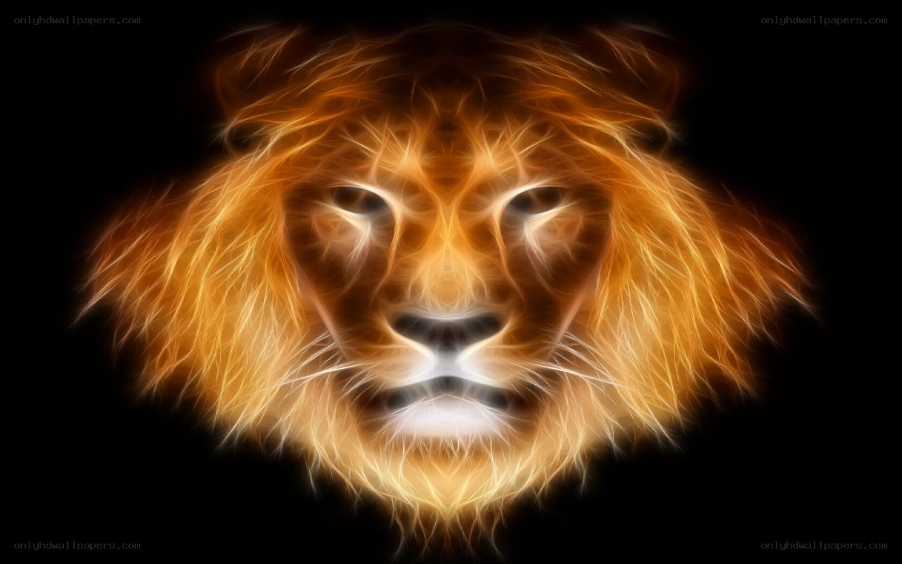 glowing lion head
