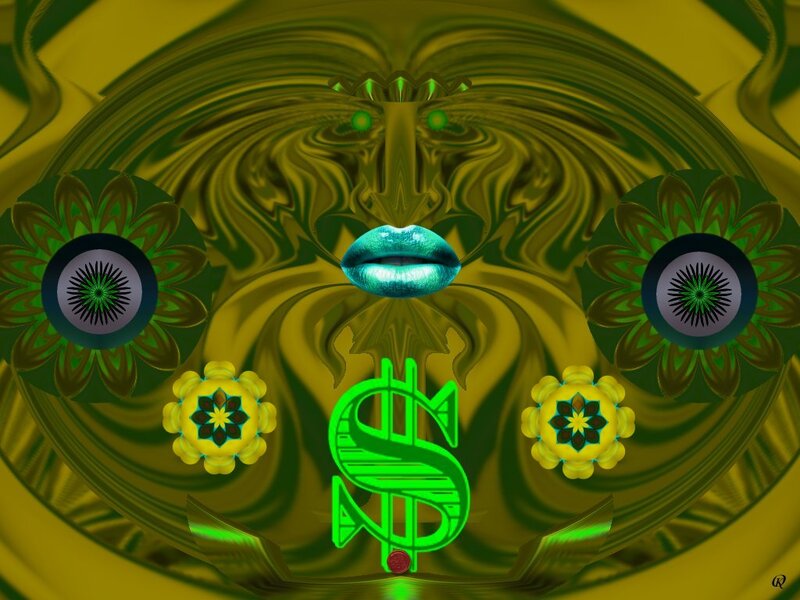Glowing Lips and Dollar Sign