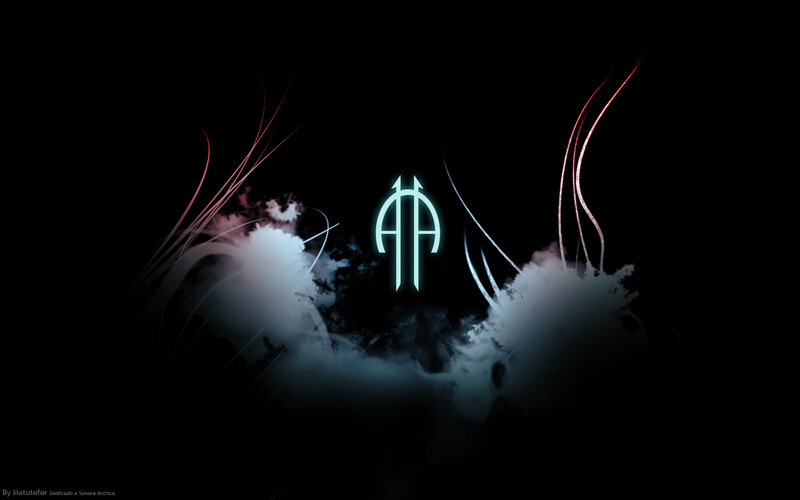 glowing logo in dark clouds