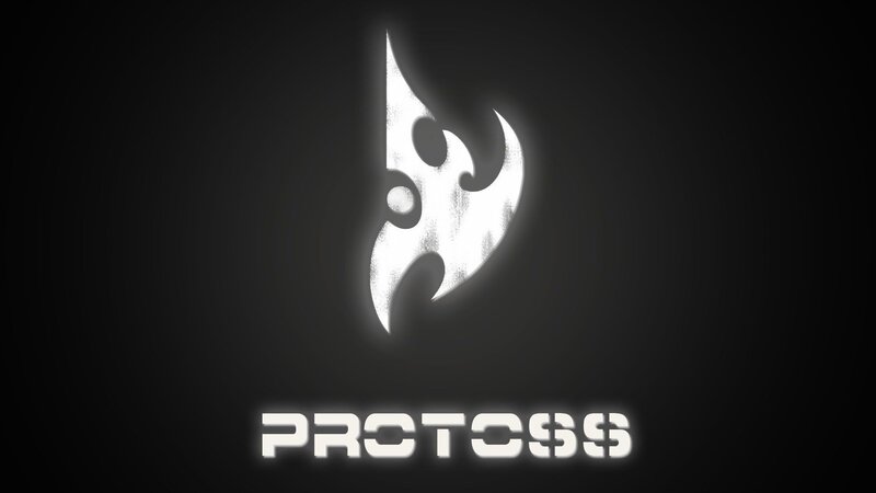 Glowing Logo on Dark Background — Black, Dramatic