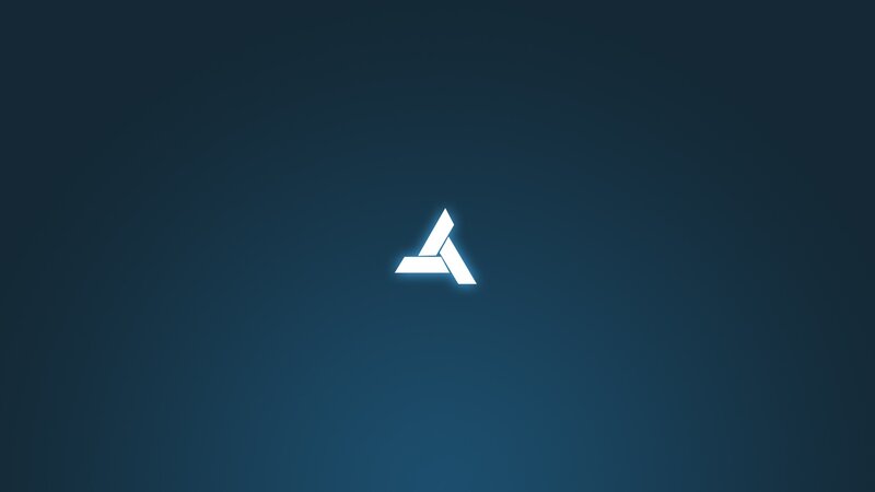 Glowing Logo on Dark Background — Blue