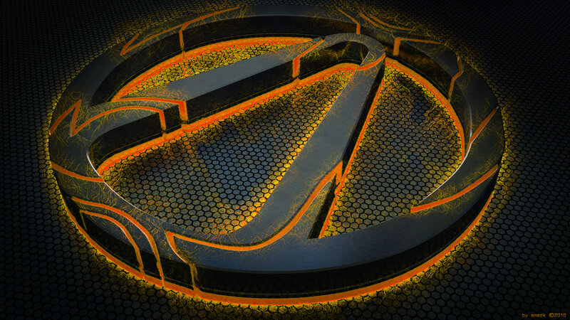 glowing logo on hexagonal mesh