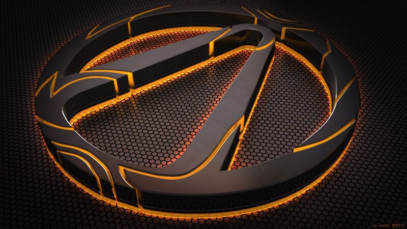 glowing logo on mesh background