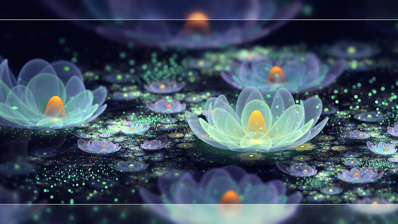 Glowing Lotus Flowers — Green