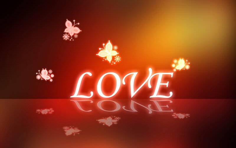 Glowing Love Text