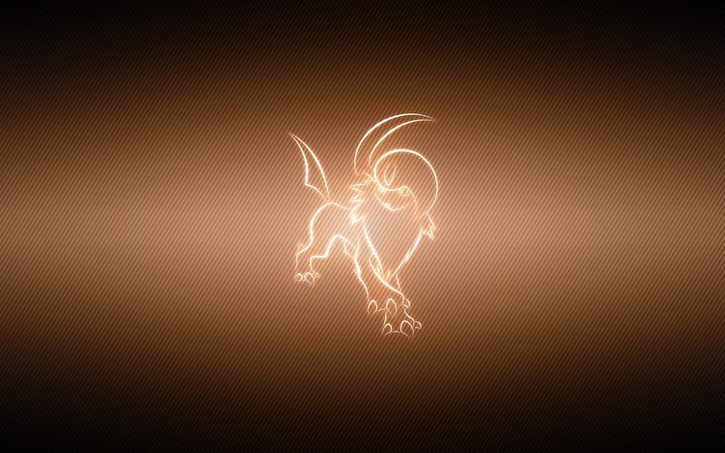 Glowing Lucario Outline — Brown, Dramatic
