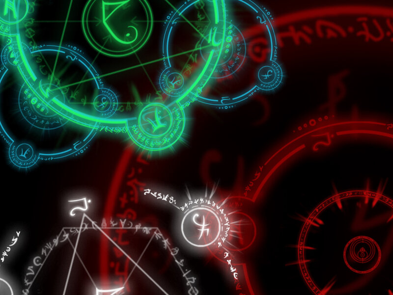 glowing magical symbols