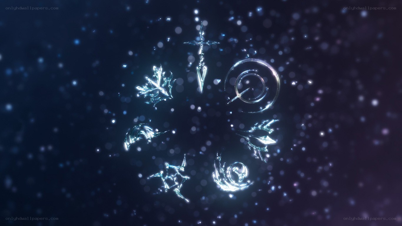 glowing magical symbols in space