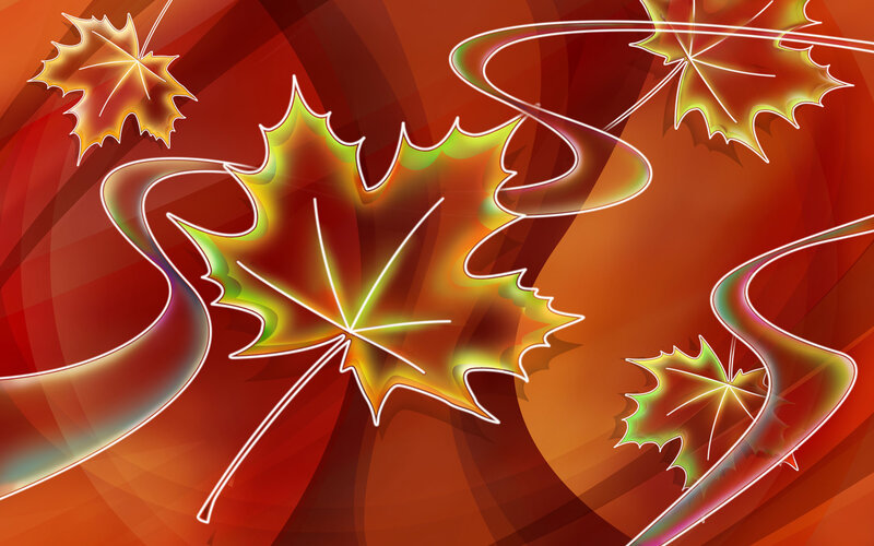 Glowing Maple Leaves — Red