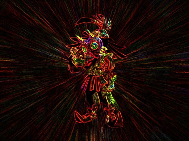 Glowing mask character