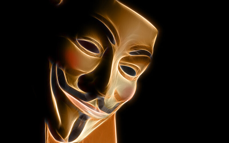 Glowing Mask on Black — Dramatic