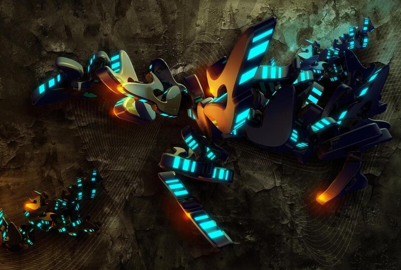 Glowing Mechanical Debris