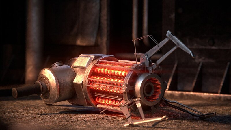 Glowing Mechanical Device — Red