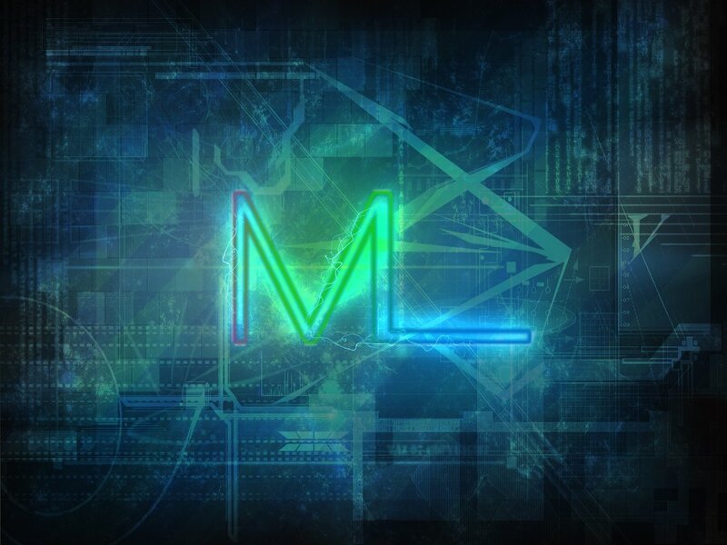 glowing ML logo on digital background