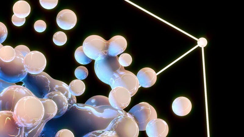 Glowing Molecular Structure