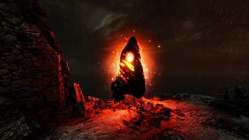 Glowing Monolith in Ruins