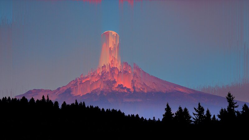 Glowing Mountain Peak