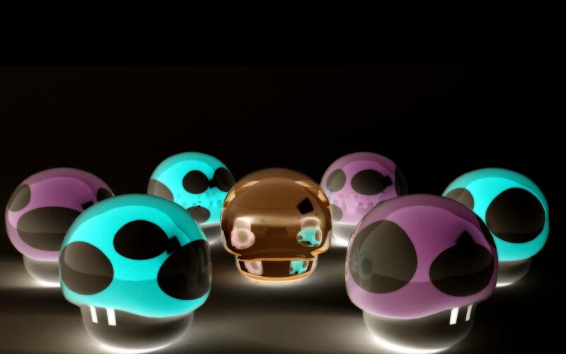 glowing mushroom characters