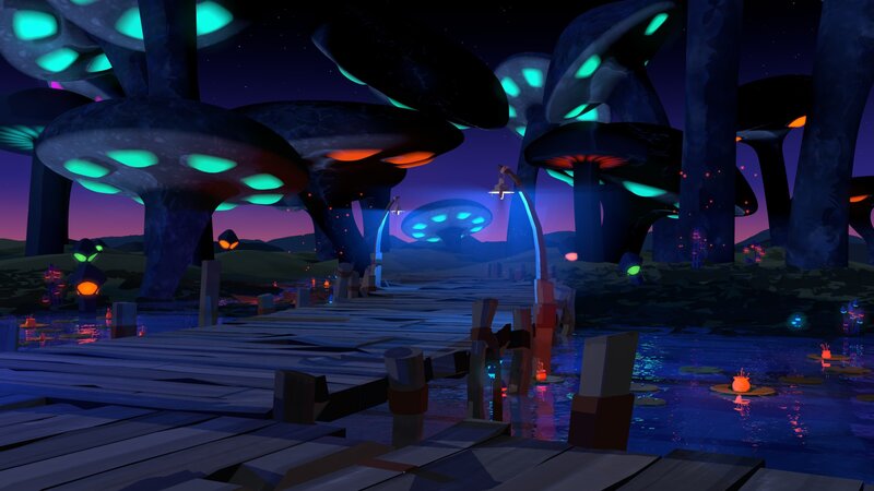 Glowing Mushroom Forest — Purple